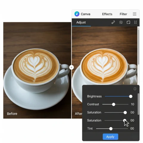 cara edit foto di canva